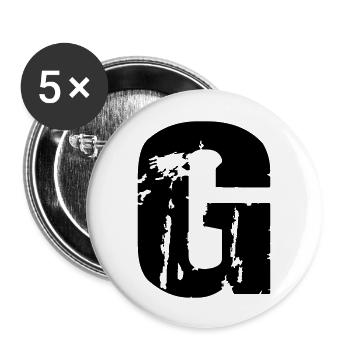 G - Buchstabe - Buttons groß 56 mm (5er Pack) - Weiß - Vorne