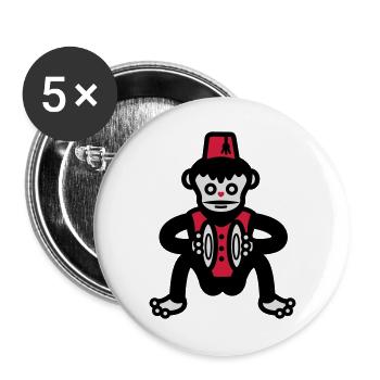 singe singe singes singe - Lot de 5 grands badges (56 mm) - blanc - Devant