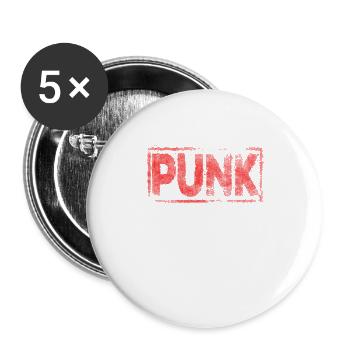 punk - Buttons large 2.2''/56 mm (5-pack) - white - Front