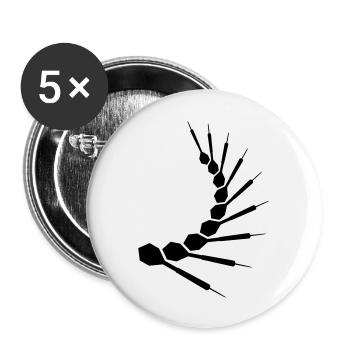 Dart Pattern - Lot de 5 grands badges (56 mm) - blanc - Devant