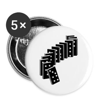 Legespiel mit Domino Spielsteine - Buttons groß 56 mm (5er Pack) - Weiß - Vorne