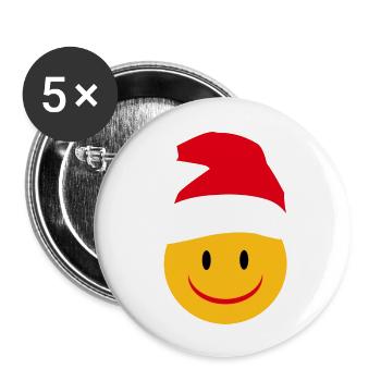 Noël - Lot de 5 grands badges (56 mm) - blanc - Devant