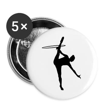 Rhythmische Gymnastik 2 - Buttons groß 56 mm (5er Pack) - Weiß - Vorne