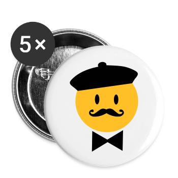Frankreich - Buttons groß 56 mm (5er Pack) - Weiß - Vorne