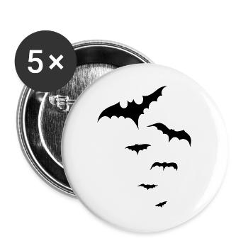 Halloween Fledermäuse, bats - Buttons groß 56 mm (5er Pack) - Weiß - Vorne