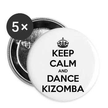 Keep calm and dance Kizomba - Buttons groß 56 mm (5er Pack) - Weiß - Vorne