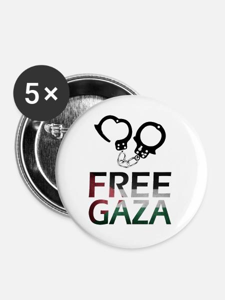 handschellen palastine free gaza geschenkidee - Buttons groß 56 mm (5er Pack) - Weiß