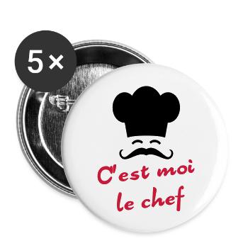 C'est moi le chef - Buttons large 2.2''/56 mm (5-pack) - white - Front