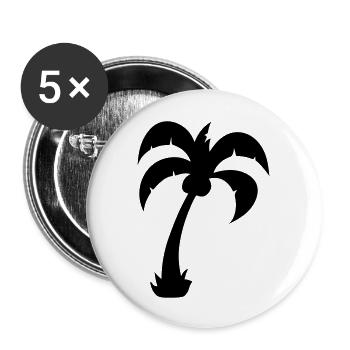 Baum Natur Palme Symbol für Urlaub auf der Insel - Buttons groß 56 mm (5er Pack) - Weiß - Vorne