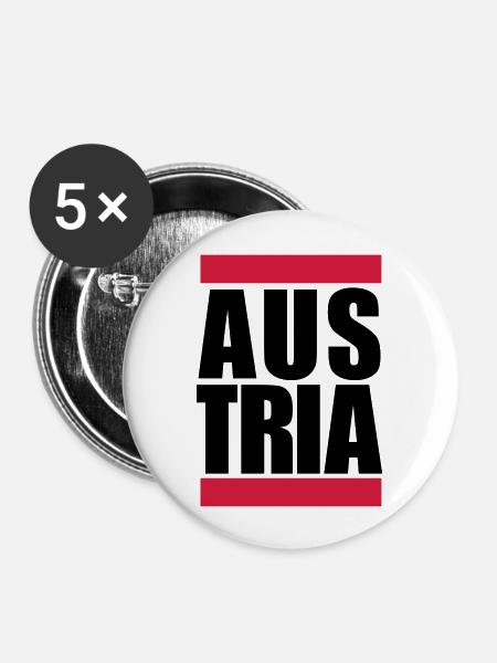 Austria Logo Design - Buttons groß 56 mm (5er Pack) - Weiß