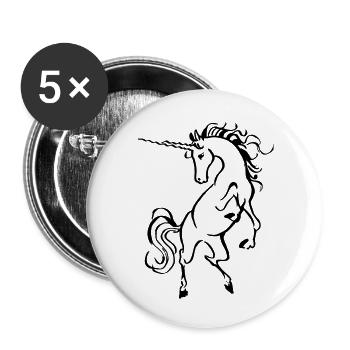 Einhorn - Buttons groß 56 mm (5er Pack) - Weiß - Vorne