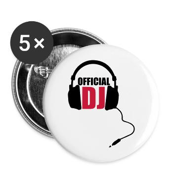 OfficialDJ - Buttons large 2.2''/56 mm (5-pack) - white - Front