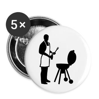 BBQ barbecue - Buttons large 2.2''/56 mm (5-pack) - white - Front