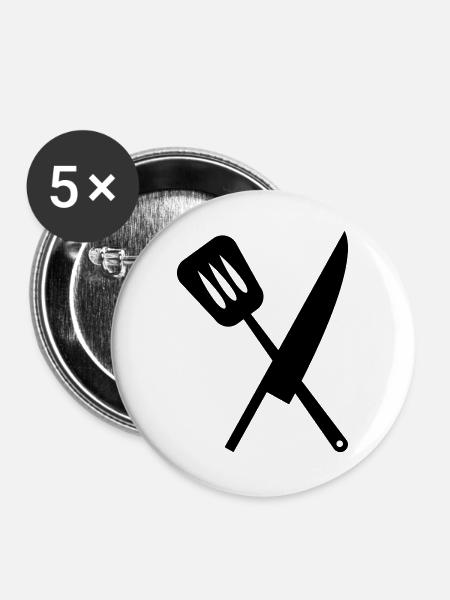 Cuisine - Buttons groß 56 mm (5er Pack) - Weiß