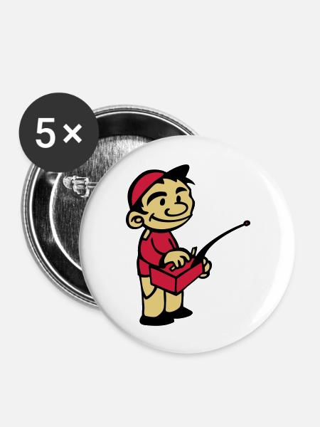 modell Kind mit Modellfunksteuerung - Buttons groß 56 mm (5er Pack) - Weiß