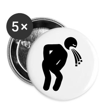 drunk_man_puke_ca1 - Buttons groß 56 mm (5er Pack) - Weiß - Vorne