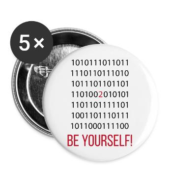 2 Be Yourself! - Buttons groß 56 mm (5er Pack) - Weiß - Vorne