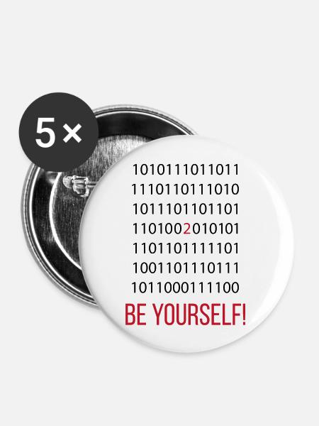 2 Be Yourself! - Buttons groß 56 mm (5er Pack) - Weiß