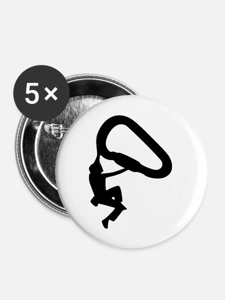 klettern_3_1f_ - Buttons groß 56 mm (5er Pack) - Weiß