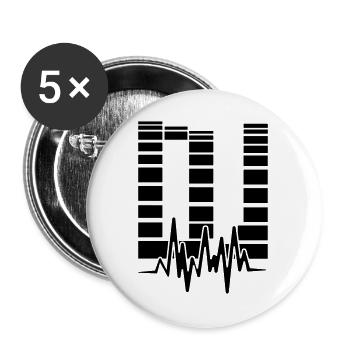 dj - Buttons groß 56 mm (5er Pack) - Weiß - Vorne