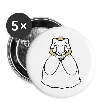hochzeitskleid clipart rock kleid hochzeit prinzes - Buttons groß 56 mm (5er Pack) - Weiß - Vorne