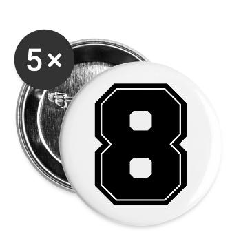 8 - Buttons groß 56 mm (5er Pack) - Weiß - Vorne