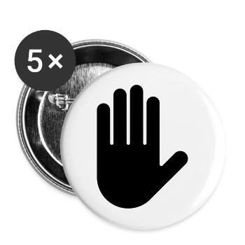 Hand - Buttons groß 56 mm (5er Pack) - Weiß - Vorne