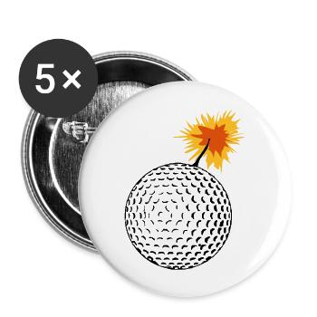 golfbombe - Buttons groß 56 mm (5er Pack) - Weiß - Vorne
