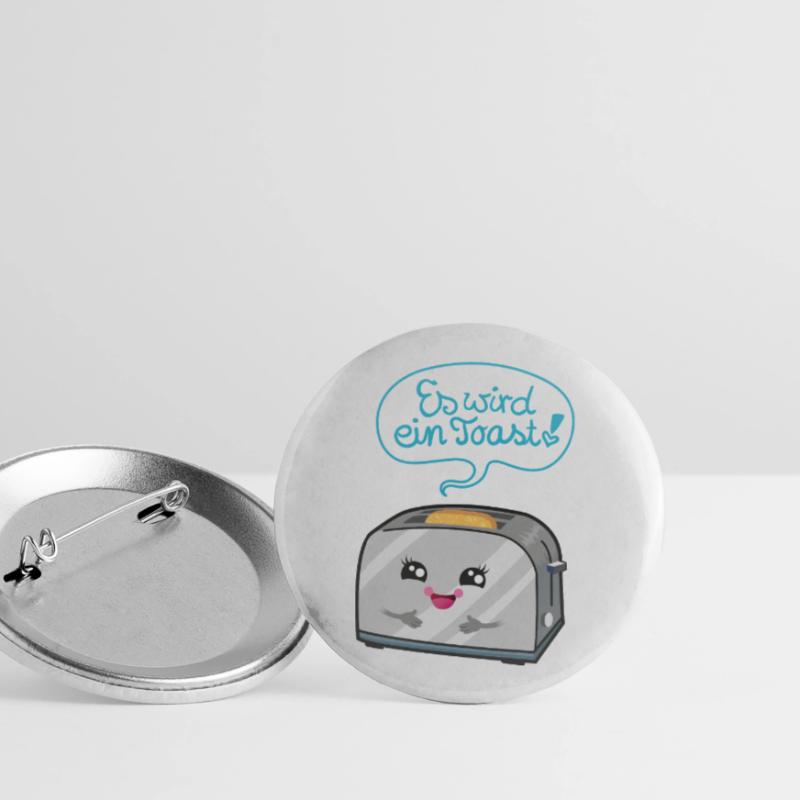 Es wird ein Toast! Buttons groß 56 mm (5er Pack)