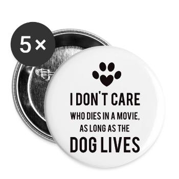 Dogs - Buttons groß 56 mm (5er Pack) - Weiß - Vorne