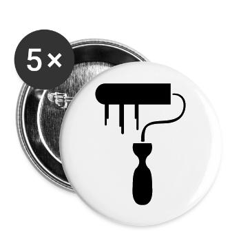 maler - Buttons groß 56 mm (5er Pack) - Weiß - Vorne