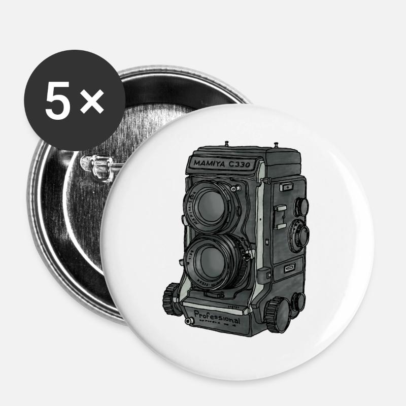 Mamiya C330 - Buttons large 2.2''/56 mm (5-pack) - white