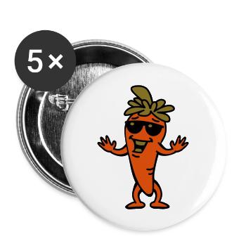 Coole Karotte (Farbe) - Buttons groß 56 mm (5er Pack) - Weiß - Vorne