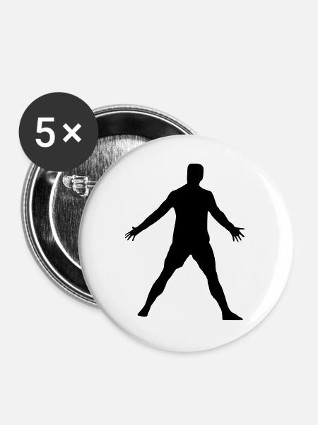 Cristiano pose - Buttons large 2.2''/56 mm (5-pack) - white
