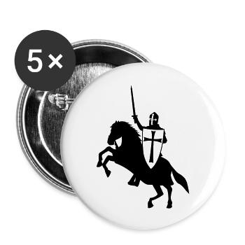 cavalier_templier_2 - Lot de 5 grands badges (56 mm) - blanc - Devant