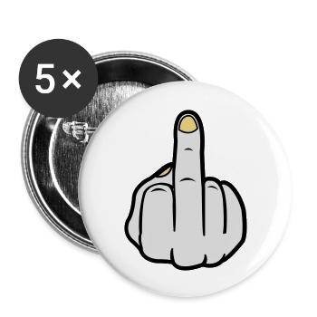 mittelfinger_colors - Buttons groß 56 mm (5er Pack) - Weiß - Vorne