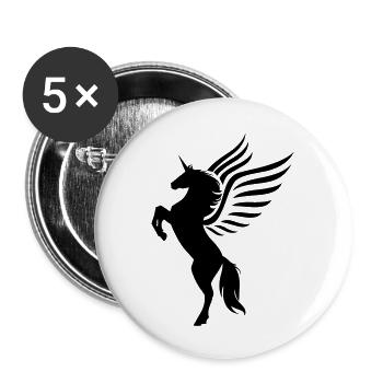 unicorn_01 - Buttons groß 56 mm (5er Pack) - Weiß - Vorne