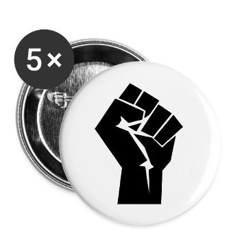 Raised Fist Logo - Buttons large 2.2''/56 mm (5-pack) - white - Front