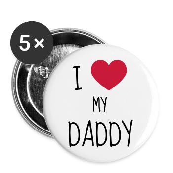 Dad - Daddy - Papa - Baby - Birth - Father - Vati - Buttons large 2.2''/56 mm (5-pack) - white - Front