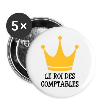 Buchhalter / Buchhaltung / erklären / Finanzen - Buttons groß 56 mm (5er Pack) - Weiß - Vorne