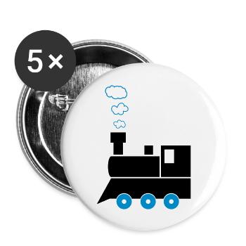 lokomotive_02 - Buttons groß 56 mm (5er Pack) - Weiß - Vorne