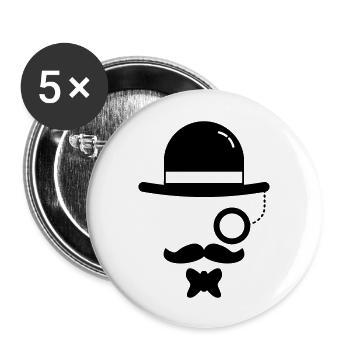 Hipster Vintage - Buttons groß 56 mm (5er Pack) - Weiß - Vorne