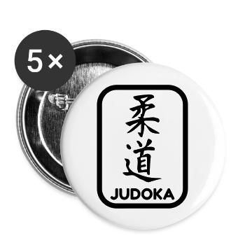 Judo / Judoka / Kampfkunst / Martial Art - Buttons large 2.2''/56 mm (5-pack) - white - Front