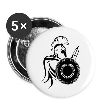 spartaner_02 - Buttons groß 56 mm (5er Pack) - Weiß - Vorne