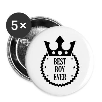 garçon / pirate / chevalier / bébé - Lot de 5 grands badges (56 mm) - blanc - Devant