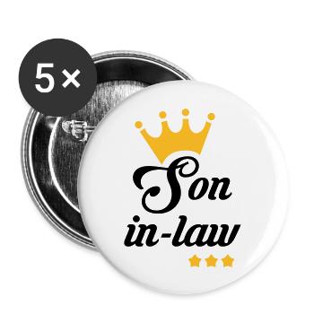 Son in law Schwiegersohn Beau Frere Beau-Frère - Buttons large 2.2''/56 mm (5-pack) - white - Front