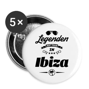 ibiza legenden tour design - Buttons groß 56 mm (5er Pack) - Weiß - Vorne