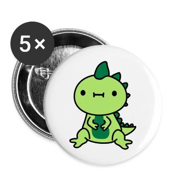kleiner suesser kawaii - Buttons groß 56 mm (5er Pack) - Weiß - Vorne