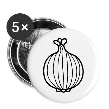 veggie oignon délicieux - Lot de 5 grands badges (56 mm) - blanc - Devant