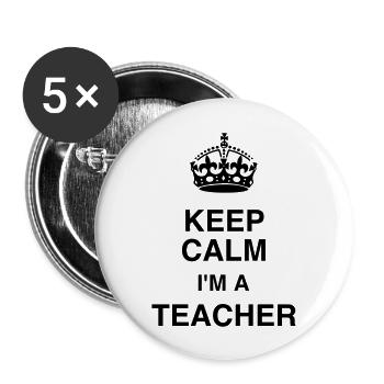 School Teacher Schule Lehrerin Ecole Prof Lehrer - Buttons large 2.2''/56 mm (5-pack) - white - Front